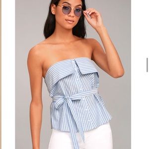 Strapless Waist Tie Top